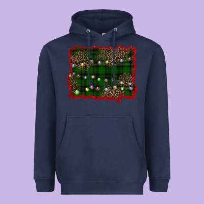 Christmas Green Plaid Background Heavyweight Hoodie Designed By Barkaloodesign