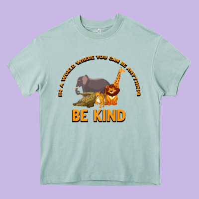 In A World Where You Can Be Anything Bee Kind Heavy Core Tee Designed By Bettercallsaul