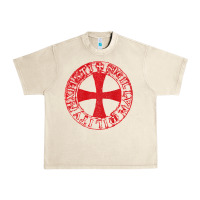 Sandshell Mens Crusader Knight  Knights Templar Cross T  Badge Urban Heavy Tee - longCreatives