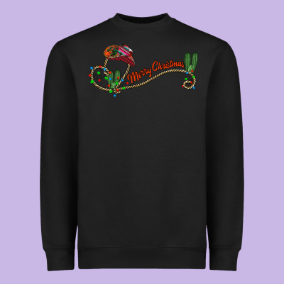 Merry Christmas Western Heavyweight Sweatshirt Designed By Cowhidedigitalart