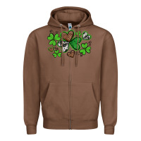 Chestnut western st patricks day shamrocks and hearts Zipper Hoodie - Artiststas
