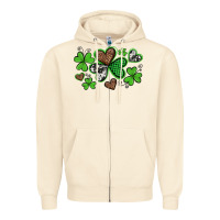 Sandshell western st patricks day shamrocks and hearts Zipper Hoodie - Artiststas