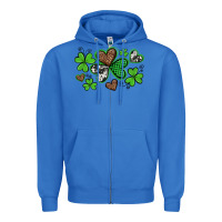 True Royal western st patricks day shamrocks and hearts Zipper Hoodie - Artiststas