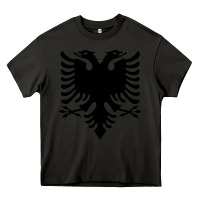 Asphalt Albanian Flag Eagle Double Red Albania Shqipe Kosovo Heavy Core Tee - longCreatives