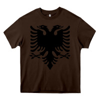 Chocolate Brown Albanian Flag Eagle Double Red Albania Shqipe Kosovo Heavy Core Tee - longCreatives