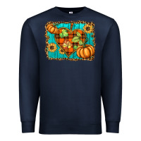 Navy fall pumpkins and sunflowers heart Premium Sweatshirt - BarkalooDesign