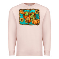 Pale Pink fall pumpkins and sunflowers heart Premium Sweatshirt - BarkalooDesign