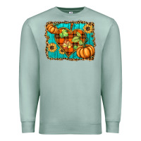 Seafoam fall pumpkins and sunflowers heart Premium Sweatshirt - BarkalooDesign