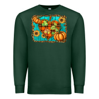 Sports Green fall pumpkins and sunflowers heart Premium Sweatshirt - BarkalooDesign