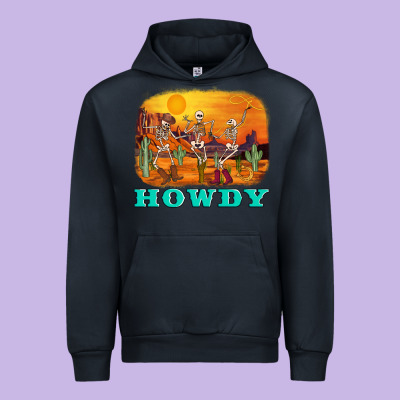 Western Skeleton Urban Hoodie Designed By Adodesignshop