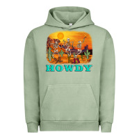 Pigment Oil Green western skeleton Urban Hoodie - AdoDesignShop