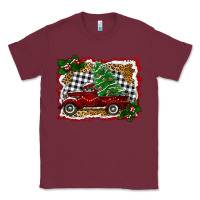 Burgundy Christmas Truck With Christmas Tree Classic Tee - RanaPortraitStore