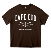 Cape Cod Ma Vintage Crossed Oars & Boat Anchor Sports Sweat Heavy Core Tee | Teevron