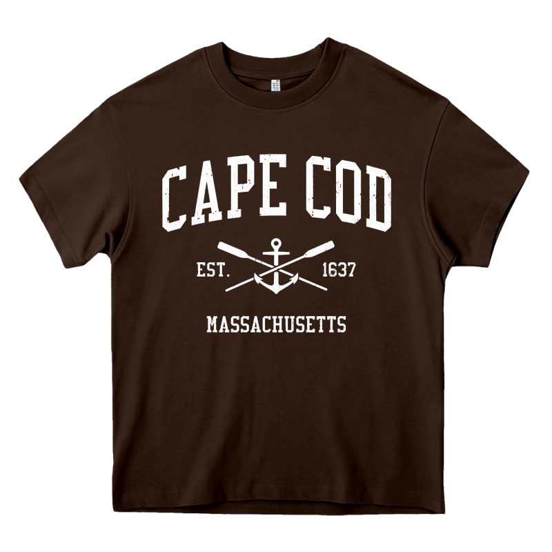 Cape Cod Ma Vintage Crossed Oars & Boat Anchor Sports Sweat Heavy Core Tee by longCreatives | Teevron