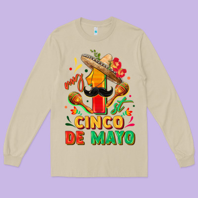 My First Cinco De Mayo Long Sleeve Tee Designed By Fadigitalartstudio