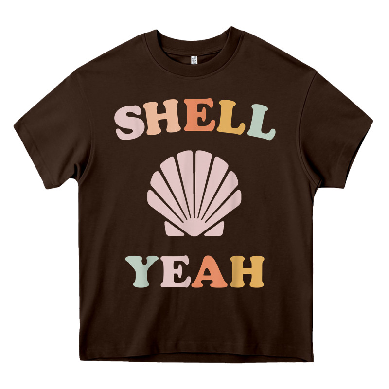 Vintage Retro Shell Yeah Beach Tropical Vacation Gifts T Shirt Heavy Core Tee by longCreatives | Teevron