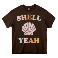 Chocolate Brown vintage retro shell yeah beach tropical vacation gifts t shirt Heavy Core Tee - longCreatives