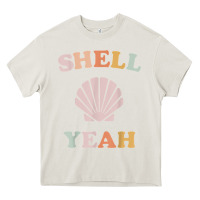 Cream vintage retro shell yeah beach tropical vacation gifts t shirt Heavy Core Tee - longCreatives