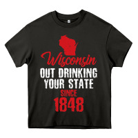 Asphalt Wisconsin Out Drinking Your State Since 1848 Heavy Core Tee - longCreatives