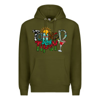 Army Green Tanned And Tipsy Premium Hoodie - CowhideDigitalArt