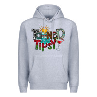 Heather Grey Tanned And Tipsy Premium Hoodie - CowhideDigitalArt