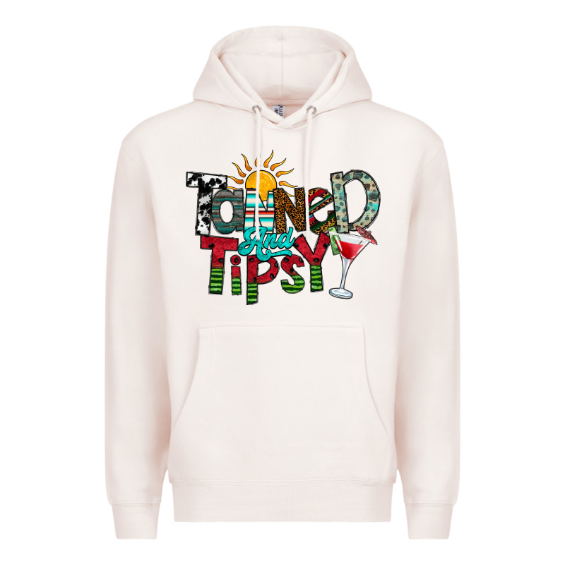 Tanned And Tipsy Premium Hoodie by CowhideDigitalArt | Teevron