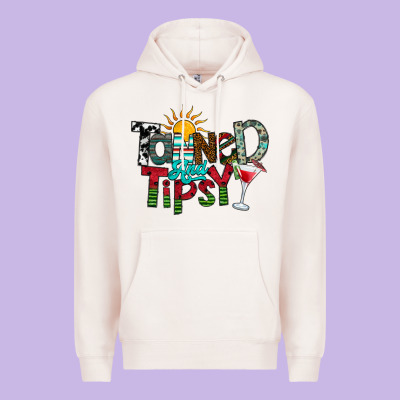 Tanned And Tipsy Premium Hoodie Designed By Cowhidedigitalart