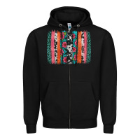 Black easter spring floral brushstroke Zipper Hoodie - Artiststas
