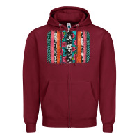 Burgundy easter spring floral brushstroke Zipper Hoodie - Artiststas