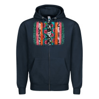 Navy easter spring floral brushstroke Zipper Hoodie - Artiststas