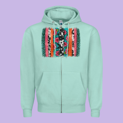 Easter Spring Floral Brushstroke Zipper Hoodie Designed By Artiststas
