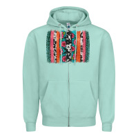 Seafoam easter spring floral brushstroke Zipper Hoodie - Artiststas
