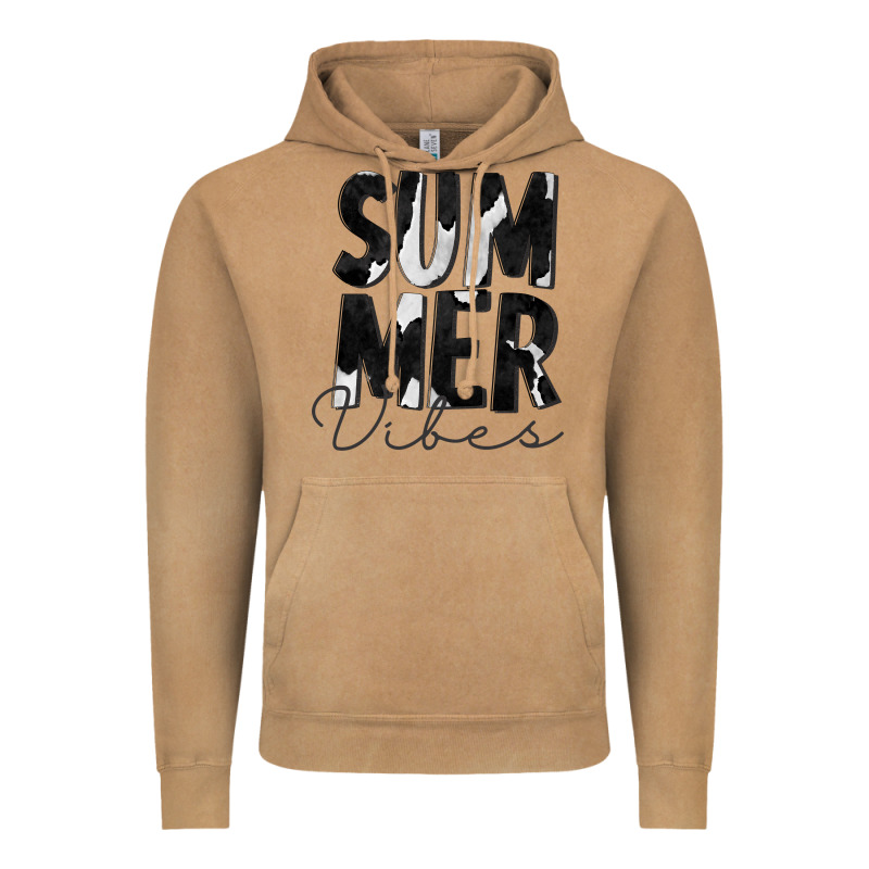 Summer Vibes Black White Cowhide Vintage Hoodie by CowCowDesign | Teevron