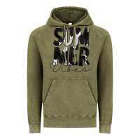 Vintage Olive Summer Vibes Black White Cowhide Vintage Hoodie - CowCowDesign