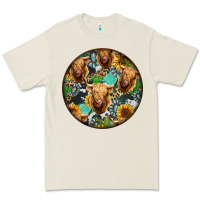 Bone Highland Cow Pattern Premium Tee - Jasminsmagicworld
