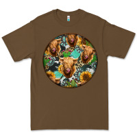 Cacao Highland Cow Pattern Premium Tee - Jasminsmagicworld
