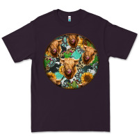 Plum Highland Cow Pattern Premium Tee - Jasminsmagicworld
