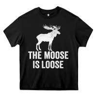Black The Moose Is Loose Alaska Moose Heavy Core Tee - longCreatives