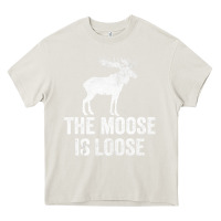 Cream The Moose Is Loose Alaska Moose Heavy Core Tee - longCreatives