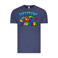 Vintage Denim Different is beautiful Autism Vintage Tee - CowGirlArtShop