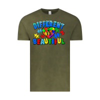 Vintage Olive Different is beautiful Autism Vintage Tee - CowGirlArtShop