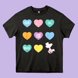Peanuts Valentine Candy Heart Heavy Core Tee Designed By Longcreatives