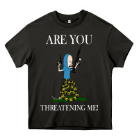 Asphalt Are You Threatening Me Funny Cartoon Halloween Heavy Core Tee - longCreatives