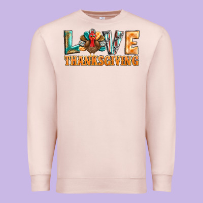 Love Thanksgiving Western Turkey Premium Sweatshirt Designed By Barkaloodesign