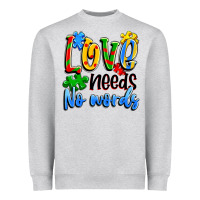 Heather Grey love needs no words Heavyweight Sweatshirt - Artiststas