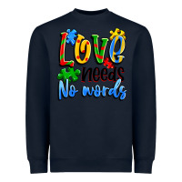 Navy love needs no words Heavyweight Sweatshirt - Artiststas