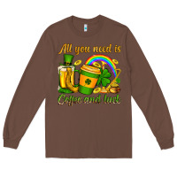 Chestnut St. Patrick's All you need is coffee and luck Long Sleeve Tee - OliviaCreatesArt