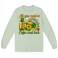Matcha St. Patrick's All you need is coffee and luck Long Sleeve Tee - OliviaCreatesArt