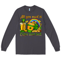 Smoke St. Patrick's All you need is coffee and luck Long Sleeve Tee - OliviaCreatesArt