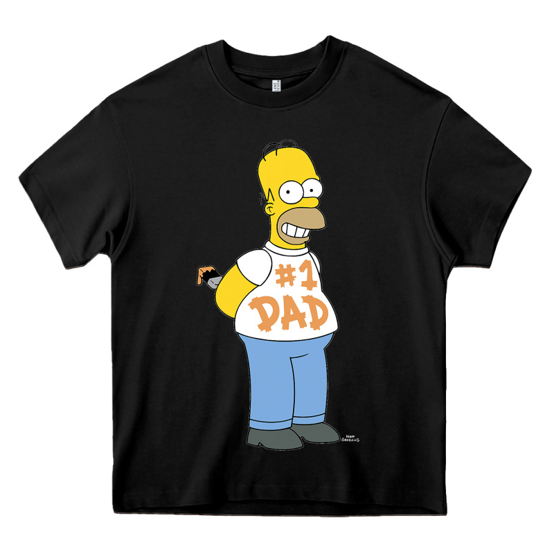 The Simpsons Homer Number 1 Dad Father's Day V2 Heavy Core Tee by longCreatives | Teevron